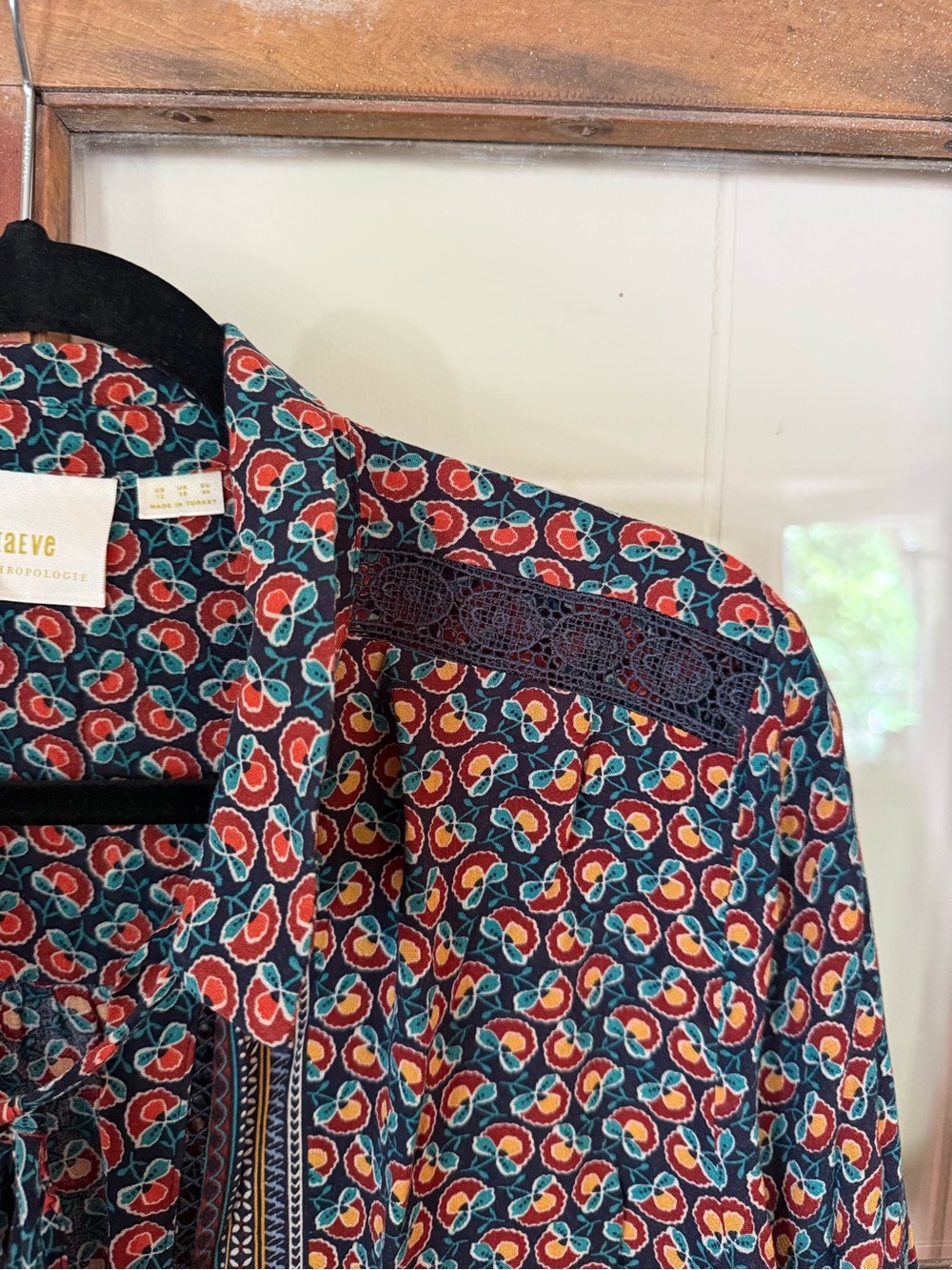 Anthropologie Maeve Janie Flounced Peasant Blouse Boho Floral Cottagecore - 12 - Picture 5 of 12